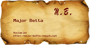 Major Betta névjegykártya